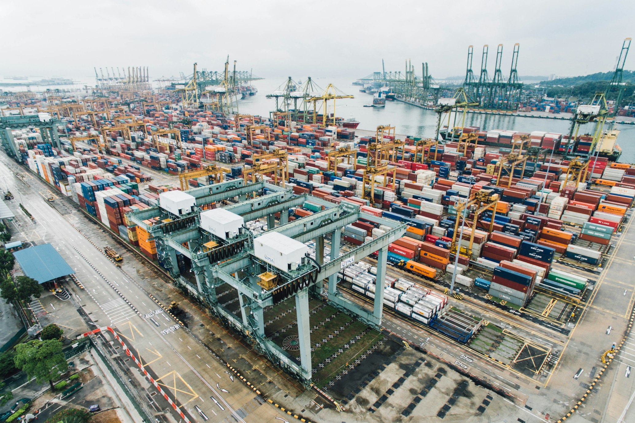 Shipping containers at port
